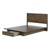 Tao Ensemble Lit Plateforme Et Tete De Lit Noyer Naturel, De Meubles South Shore