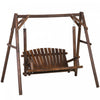 Outsunny 6.5' Causeuse Exterieure 2 Personne Porche En Bois Swing Carbonise