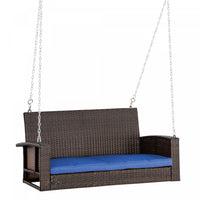 Outsunny Banc Suspendu En Rotin Chaise Suspendue De Jardin Balancoire Exterieure En Osier Pour 2 Per