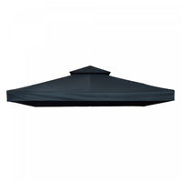 Outsunny 9.8' X 9.8' Square 2-tier Gazebo Canopy Replacement Top Cover Outdoor Garden Sun Shade, Dar