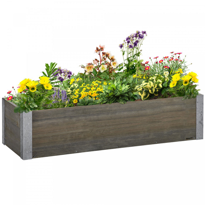 Outsunny Jardiniere En Bois Surelevee Lit De Jardin Mobile Sureleve
