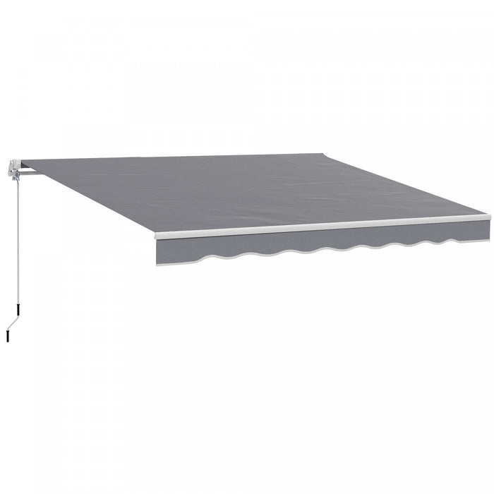 Outsunny Store Retractable 8'x7', Abri de Terrasse, Pare-Soleil, Gris Fonce