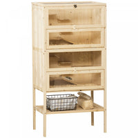 Pawhut Cage A Hamster En Bois De Sapin A 5 Niveaux Souris Rats Petits Animaux Maison De Jeu Centre D