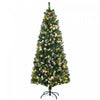 Homcom Arbre De Noel Artificiel Pre-eclaire De 6pi, Pointes Enneigees