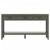 Table d'entree Emma 59,1'' de style ferme avec tiroirs et etagere ouverte, grise