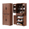 Armoire De Rangement Fabian 72\" Avec Etageres Reglables Et Organiseurs Coulissants - Marron