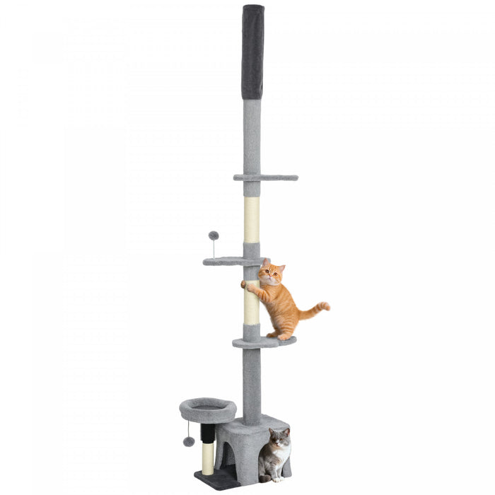 Tour a Chat du Sol au Plafond, Hauteur Reglable 225-255 cm
