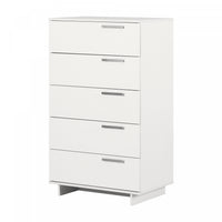 Commode verticale de rangement Cavalleri à 5 tiroirs - blanc pur