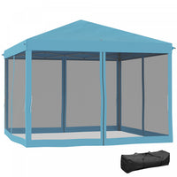 Outsunny Auvent 10' X 10' Avec 4 Parois Laterales Amovibles, Bleu Clair