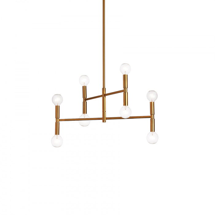 Lustre Ava de Dainolite avec fini bronze rétro et 8 ampoules