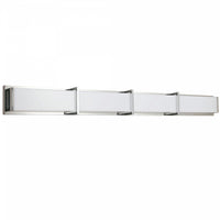 Lumière de coiffeuse Winston de Dainolite en acrylique blanc qui diffuse la lumière, avec fini chromé poli et ampoule de 72 W