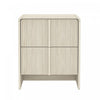 Table de nuit contemporaine Novara 56 cm en chene blanchi (2 tiroirs)