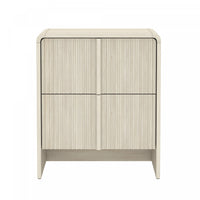 Table de nuit contemporaine Novara 56 cm en chene blanchi (2 tiroirs)