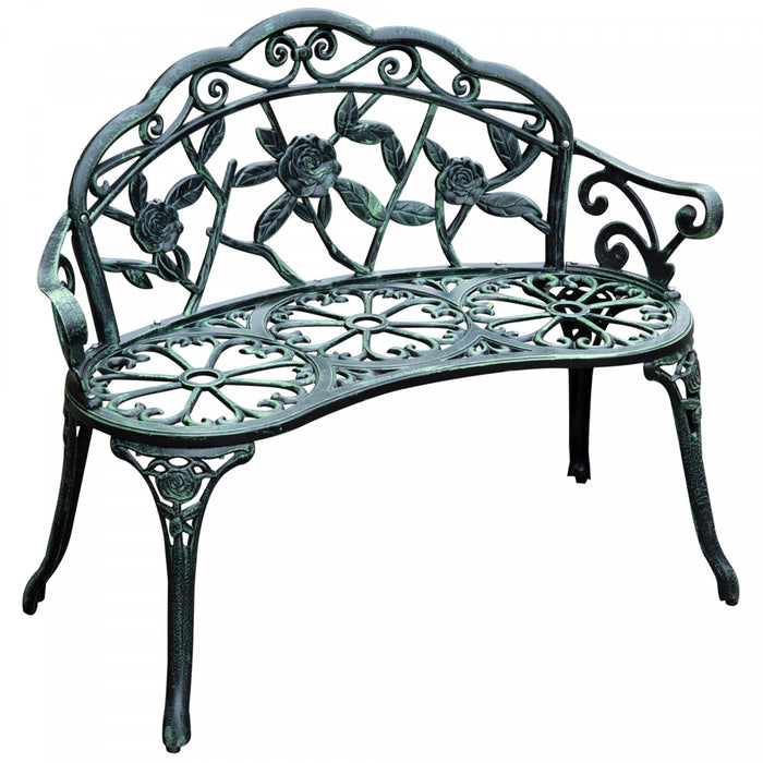 Outsunny Banc De Jardin Exterieur De 40 Po, Banc De Jardin De Patio, Vert