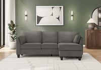  Canape Chaise Longue Rembourre, Tissu Gris