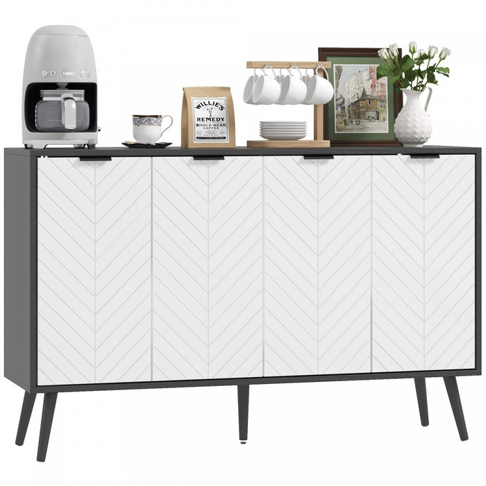 HOMCOM Armoire de rangement buffet armoire d'appoint etageres reglables