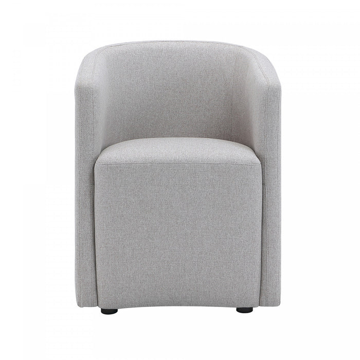 Fauteuil contemporain moderne Hearth en tissu gris clair