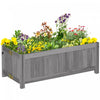 Outsunny 28\" X 12\" Pliable Lit De Jardin Sureleve, Boite A Plantes Surelevee, Lit De Plantation En Bois Pour L'arriere-cour, Le Patio Pour Cultiver Des Legumes, Des Herbes Et Des Fleurs, Gris.