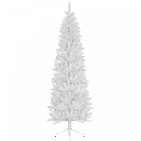 Homcom Arbre De Noel Artificiel De 7pi De Haut Avec Base En Acier, Blanc