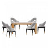 Ensemble de salle a manger moderne industriel chic Carrington et Rockaway 7 pieces, gris clair et naturel