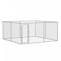 Pawhut Chenil Pour Chien Exterieur Galvanise Cloture De Maillon De Chaine Heavy Duty Animal Run Hous