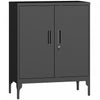 HOMCOM Armoire de rangement metallique avec serrure, armoire en acier, noir