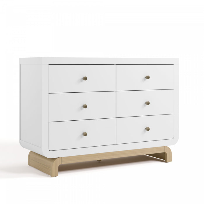 Storkcraft Santorini 6 Commode a tiroirs - Blanc avec bois clair