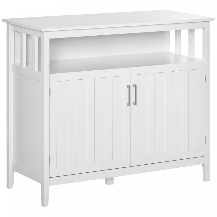 HOMCOM Buffet Console Rangement Armoire 2 Portes Blanc