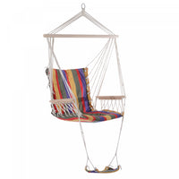 Outsunny Hamac Chaise Portable Suspendu Coton Corde Balancoire Chaise Couchage Lit Siege Avec Repose