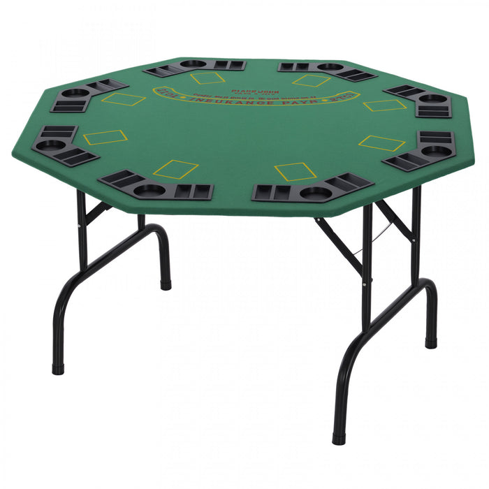 Soozier Table de poker pliante 47\" pour 8 joueurs avec porte-gobelets, vert
