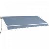 Outsunny Auvent Retractable Manuel Pare-soleil, Gris Clair