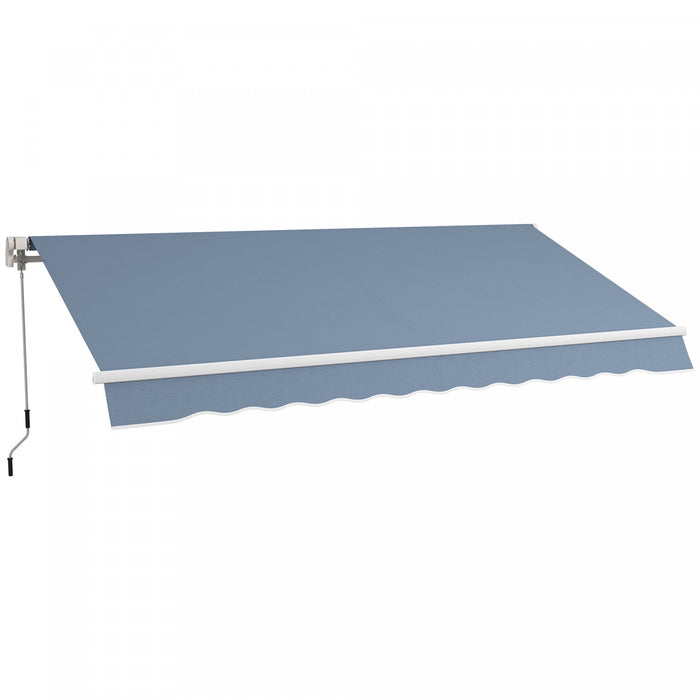 Outsunny Auvent Retractable Manuel Pare-soleil, Gris Clair