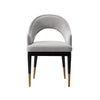 Fauteuil moderne glamour Carrington en velours gris clair
