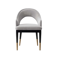  Fauteuil moderne glamour Carrington en velours gris clair