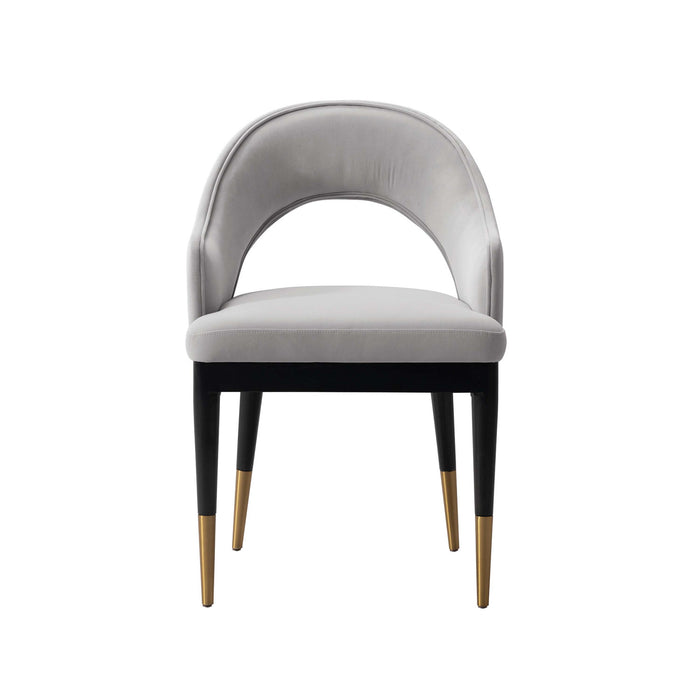 Fauteuil moderne glamour Carrington en velours gris clair