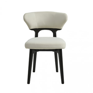 Susie Chaises De Salle A Manger En Bois, Lot De 2, Chaises Laterales Tapisees En Tissu Avec Pieds En Bois, Beige