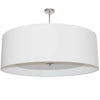 Luminaire suspendu Helena de Dainolite de 30 po de diamètre avec abat-jour blanc qui diffuse la lumière, fini chromé poli et 4 ampoules