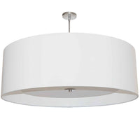 Luminaire suspendu Helena de Dainolite de 30 po de diamètre avec abat-jour blanc qui diffuse la lumière, fini chromé poli et 4 ampoules