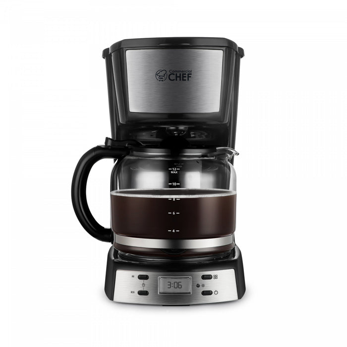Cafetiere numerique professionnelle CHM serie CHCM12B, 12 tasses, avec verseuse en verre