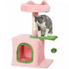 28\" Cat Tree Tower for Indoor Cats, Pink & Green