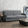 Enzo 73 po. Canape-lit italien en tissu avec matelas mousse memoire et accoudoirs arrondis - Gris fonce