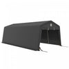 Outsunny Abri De Garage 11' X 20' Avec Fenetres De Ventilation, Gris Fonce