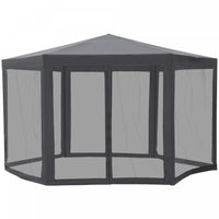 Outsunny O 13' Tonnelle Barnum Hexagonale Tente De Reception Activites Extetieur Rideaux Moustiquair