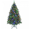 HOMCOM Sapin de Noel Givre de 5pi avec Lumieres Bicolores, Sapin de Noel
