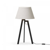  Lampe de table architecturale noire de 27 po à trépied avec abat-jour texturé