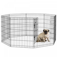 Pawhut Cage Pour Chiot A 8 Panneaux, Cage D'exercice En Metal Pliable De 30 Po Pour Chien, Noir