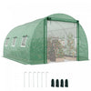 Outsunny Serre tunnel avec tiges de support, serre pour plantes, vert