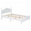 Jessie Lit a plateforme de style retro avec support a lattes en bois, taille double, blanc