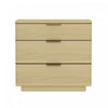 Table de nuit moderne Payton 66 cm en chene naturel (3 tiroirs)
