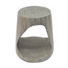 Table d'appoint rustique Elio 16,75 pouces en MGO creuse, style souche et design animalier interieur, gris